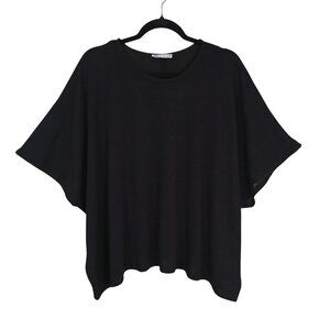 Zara Black Loose-Fit Batwing Sleeve Top Womens Small